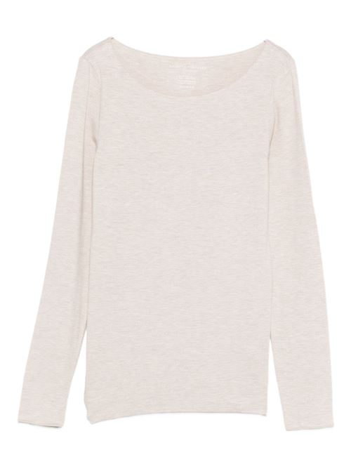 T-shirt donna manica lunga beige MAJESTIC FILATURES | M001FTS005386